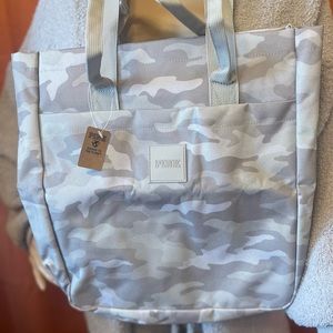 Victoria's Secret PINK Convertible Light Gray Green Camo Backpack Tote Bag